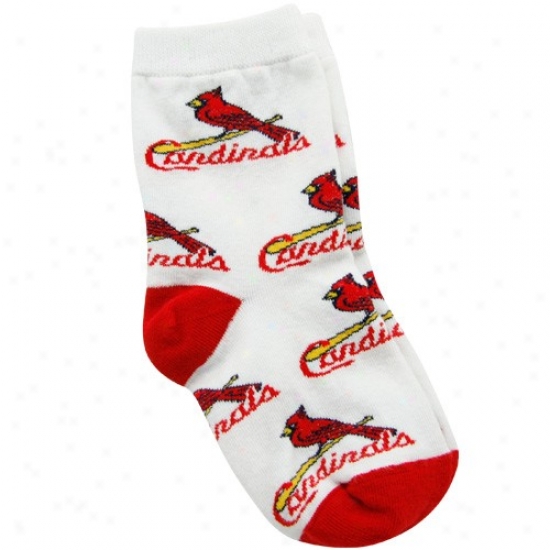 St Louis Cardinals Toddler White All Over Team Logo Socks