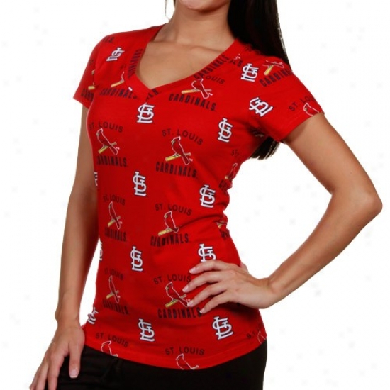 St. Louis Cardinals Tshirts : St. Louiz Cardinals Red Maverick Lounge V-neck Tshirts