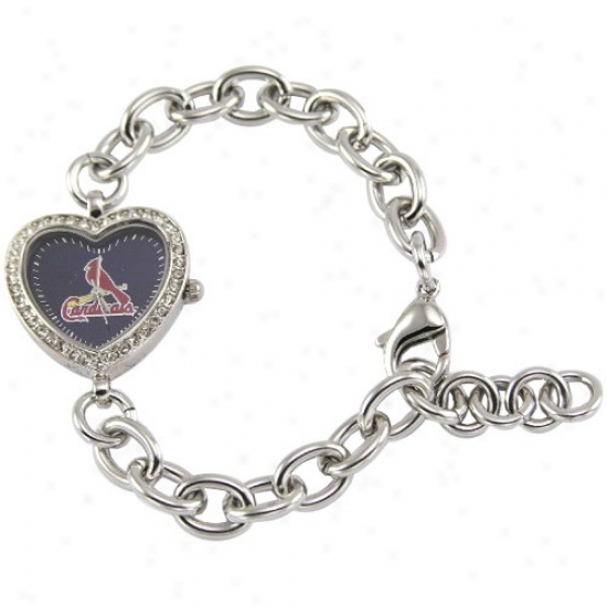 St. Louis Cardinals Watches : St. Louis Cardinals Ladies Silver Heart Watches