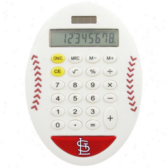 St Louis Cardinals White Baseball Pro-grip Calculator