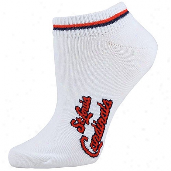 St Louis Cardinals Happy Ladies 9-11 Two Stripe Ankle Socks