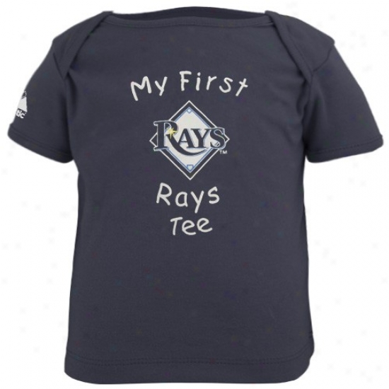 Tampa Bay Rays Apparel: Majestic Tampa Bay Rays Navy Blue Newborn My Firet Tee T-shirt