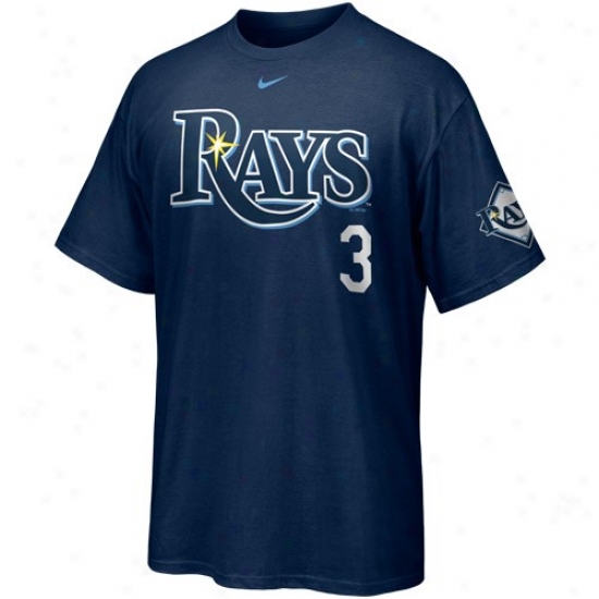 Tampa Bay Rays Attire: Nike Tampa Bay Rays #3 Evan Longoria Navy Blue Player T-shirt