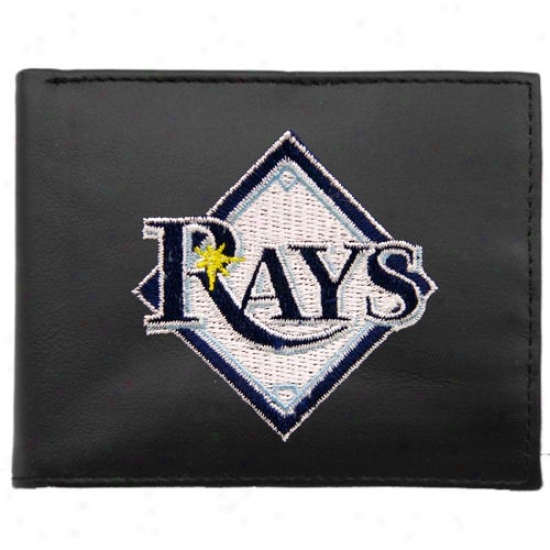 Tampa Bay Rays Black Embroidered Billfold Wallet
