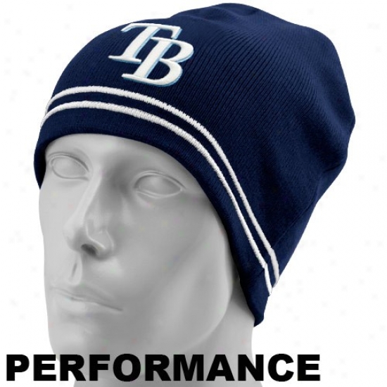 Tampa Bark at Rays Caps : New Era Tampa Bay Rays Navy Blue Mlb Authentic Toque Performance Knit Beanie