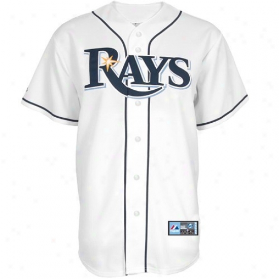 Tampa Bay Rays Jersyes : Majestic Tampa Bay Rays White Replica Baseball Jerseys