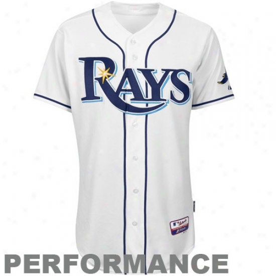 Tampa Bay Rays Jerseys : Majestic Tampa Bay Rays On-field Cool Base Performance Jersey-white