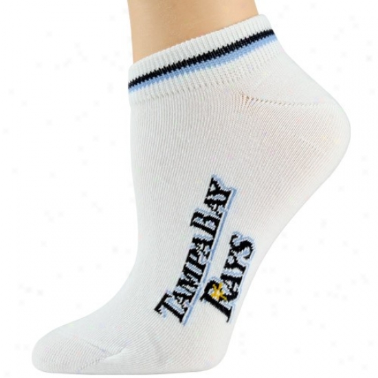 Tampa Bay Rays Ladies White Two Stripe Ankle Socks