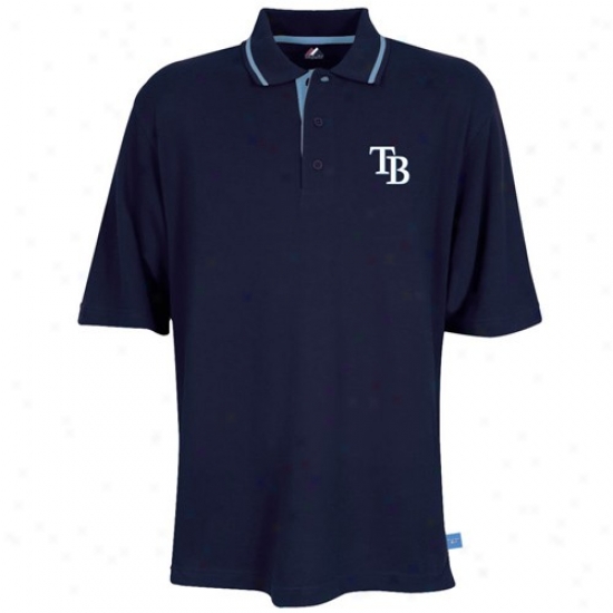 Tampa Bay Rays Polos : Majestic Tampa Bay Rays Navy Blue Coaches Choice 2 Polos