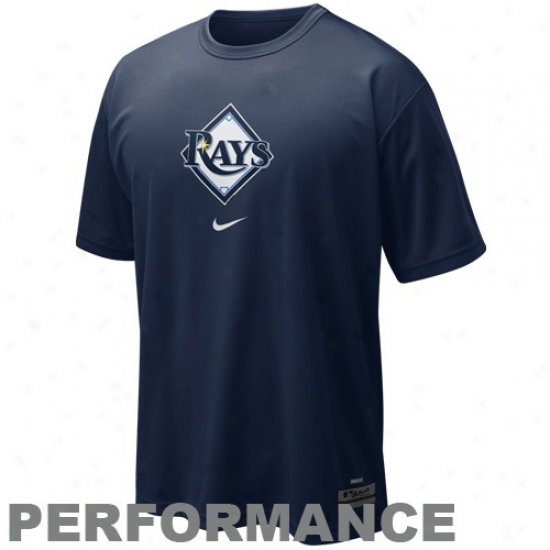 Tampa Bay Rays Shirt : Nike Tampa Bay Rays Nafy Blue Nike Fit Performance Training Top