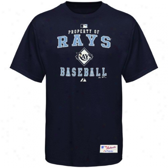 Tampa Bay Rays Tshirt : Majestic Tampa Bay Rays Navy Blue Property Of Tshirt