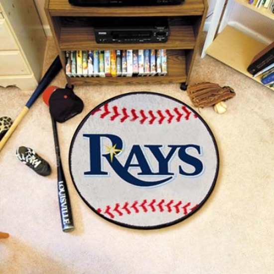 Tampa Bay Rays White Round Baseball Mat