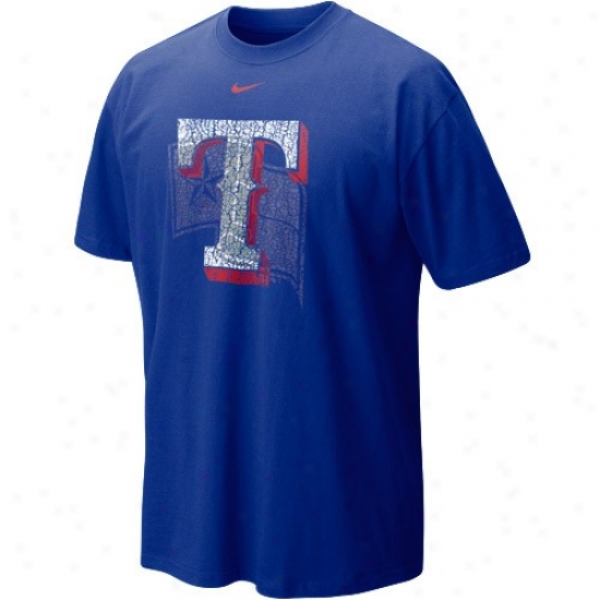 Texas Rangers Apparel: Nike Texas Rangers Royal Blue Stacked Up T-shirt