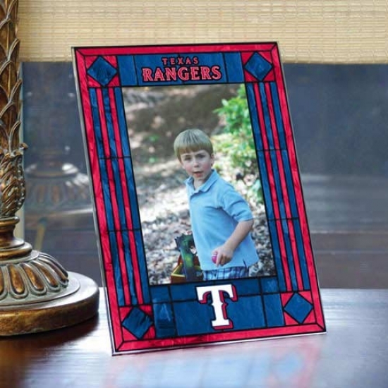 Texas Rangers Art-glass Picture Frame
