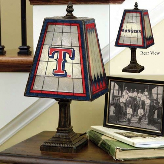 Texas Rangers Art-glass Table Lamp