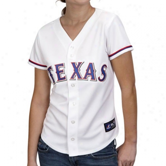 Texas Rangers Jerseys : Majestic Texas Rangers Ladies Pale Replica Baseball Jerseh