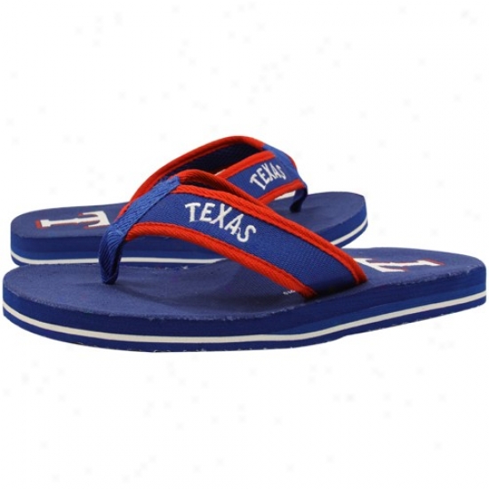 Texas Rangers Royal Blu Contoured Flip Flops