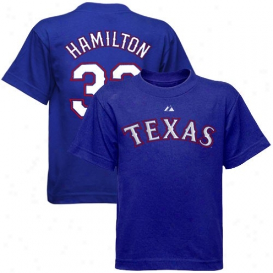 Texas Rangers Shirts : Majestic Texas Rangers #32 Josh Haimlton Youth Royal Blue Player Shitts
