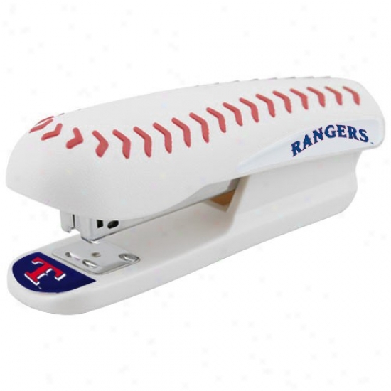 Texas Rangers White Pro-grip Baseball Stapler