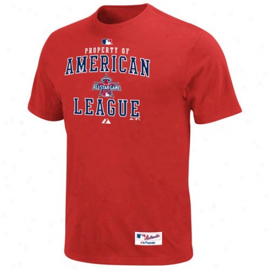 Toronto Blue Jays Attire: Majestic 2010 Mlb All-star Game Red Property Of American League T-shirt