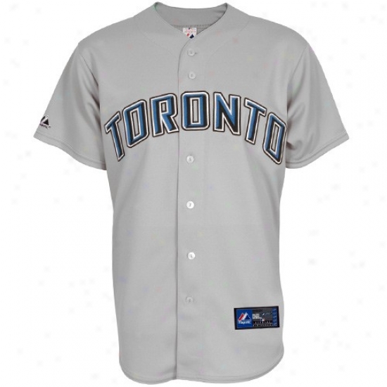 Toronto Blue aJys Jerseys : Majestic Toronto Azure Jays Gray Replica Baseball Jerseys
