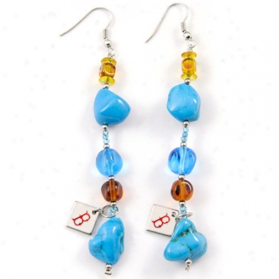 Touch By Alyssa Milano Boston Red Sox Turquoise Drop Earrings