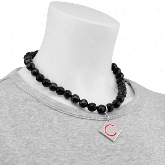 Touch Near to Alyssa Milano Chicago Cubs Beaded Necklace With Team Logo Pendant