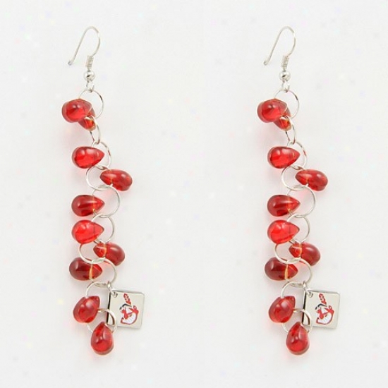 Touch By Alyssa Milano Cleveland Indians Red Beaded Drop Earrings