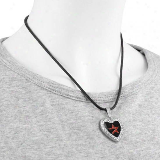 Touch By Alyssa Milano Houston Astros Crystal Heart Team Logo Pendant Necklace