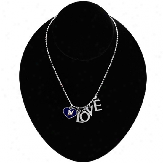 Touch By Alyssa Milano Milwaukee Brewers Love Necklace With Heart Team Logo