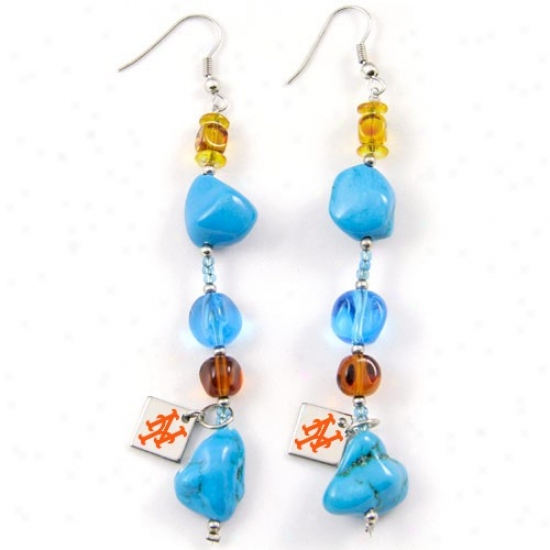 Touch By Alyssa Milano New York Mets Turquoise Drop Earrings