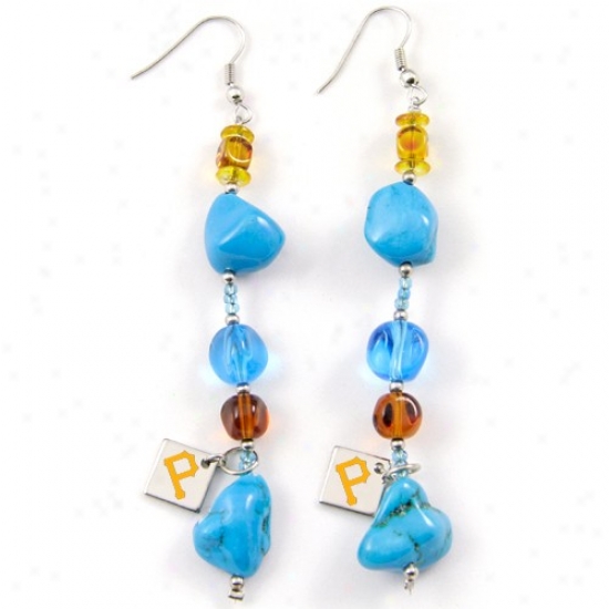 Touch By Alyssa Milano Pittsburgh Pirates Turquoise Drop Earrings