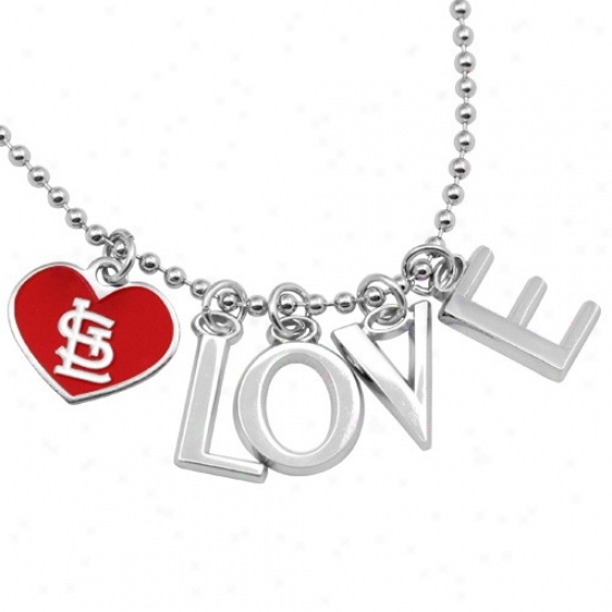 Touch In the name of Alyasa Milano St Louis Cardinals oLve Necklace With Heart Team Logo