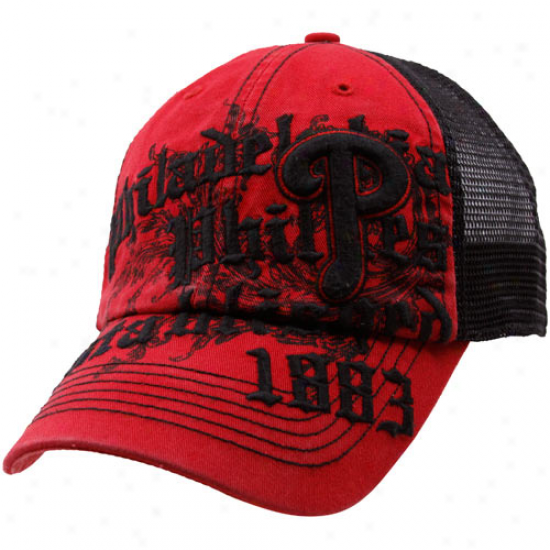 Twins '47 Philadelphia Phillles Red Closer Motto Mesh Back Flex Fit Hat