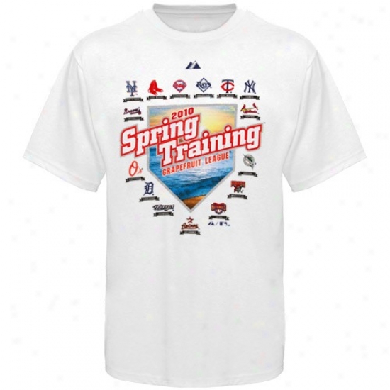Washington Nationals Attire: Majestic Grapefruit League Youth White 2010 Mlb Spring Training Delineate T-shirt
