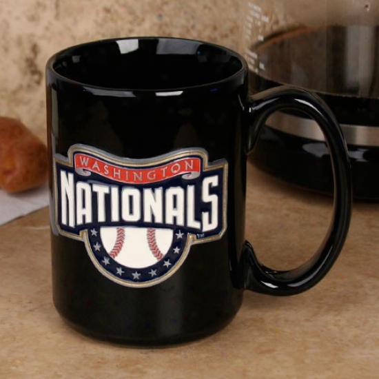 Washington Nationals Black 15oz. Pewter Logo Mug