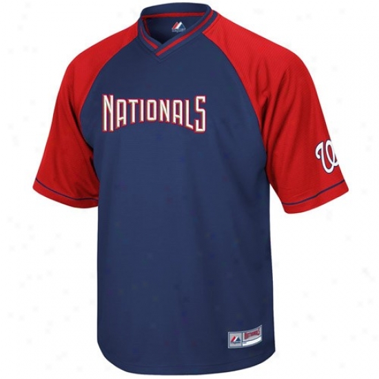 Washington Nationals Jerseys : Majestic Washibgton Nationals Navy Blue-red Full Force V-neck Jerseys