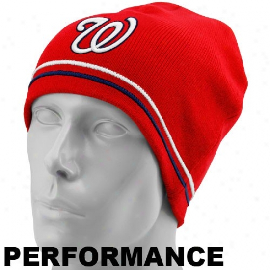 Washington Nationals Merchndise: New Era Washington Nationals Red Mlb Trustworthy Toque Performance Knit Beanie