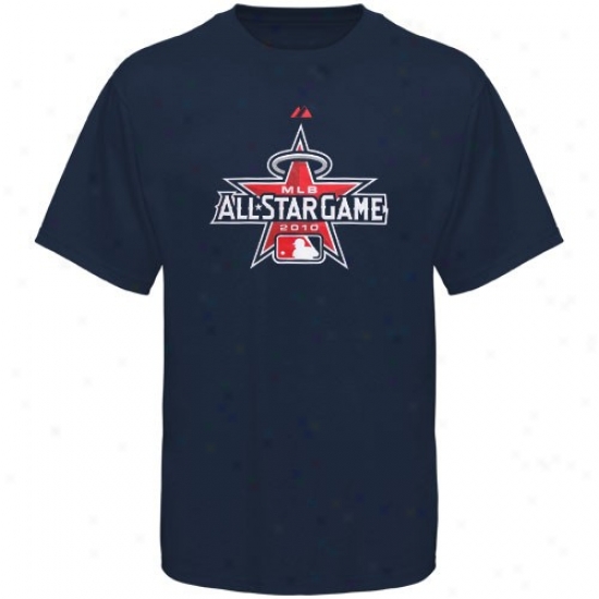 Washington Nationals Shirt : Majestic 2010 Mlb All-star Game Navy Blue Secondary Logo Shirt