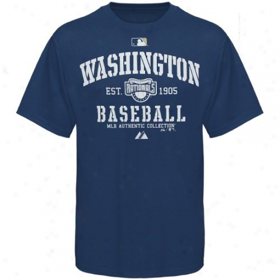 Washington Nationals Shirt : Majestic Washington Nationals Youth Navy Blue Ac Classic Shirt