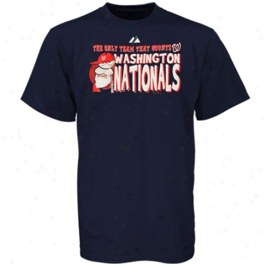 Washington Nationals Shirts : Majestic Washington Nationals Navy Blue Youth Pip-squeak Shirts