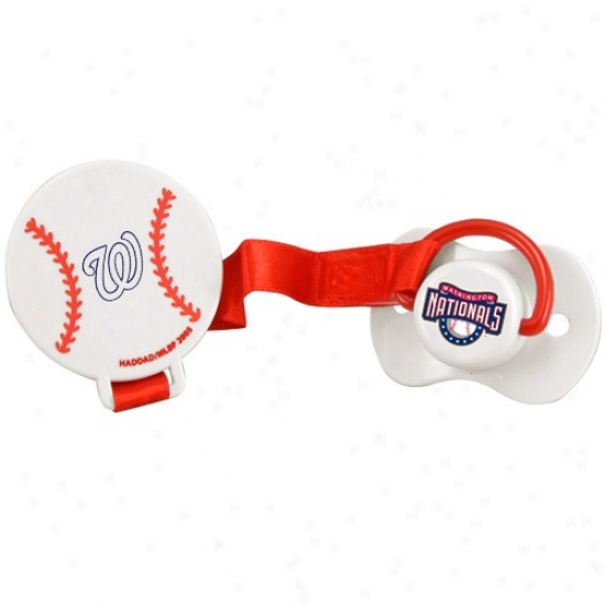 Washington Nationals Silicone Nipple Pacifier With Clip