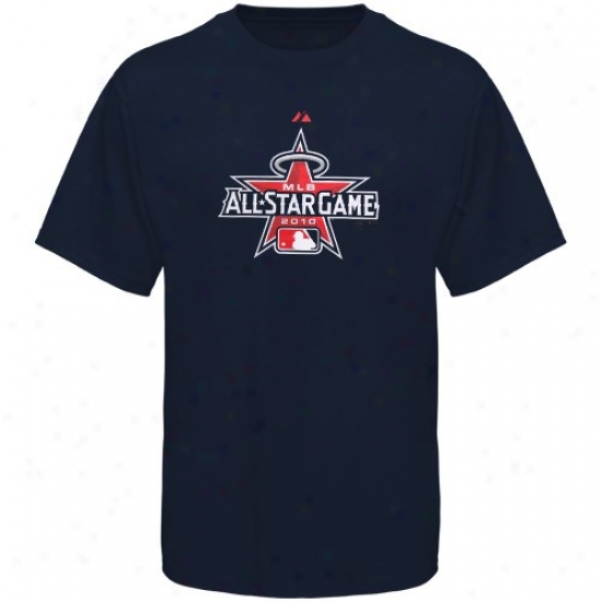 Washington Nationals T-shirt : Majestic 2010 Mlb All-star Game Youth Navy Blue Secondary Logo T-shirt