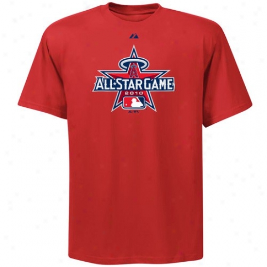 Washington Nationals T-shirt : Majestic  2010 Mlb All-star Game Youth Red Official Logo T-shirt