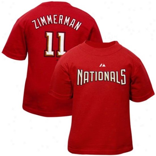 Washington Nationals T Shirt : Majestic Washington Nationals #11 Ryan Zimmerman Toddler Red Player T Shirt