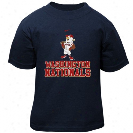 Washington Nationals Tees : Nike Washington Nationals Toddler Navy Blue Mascot Tees