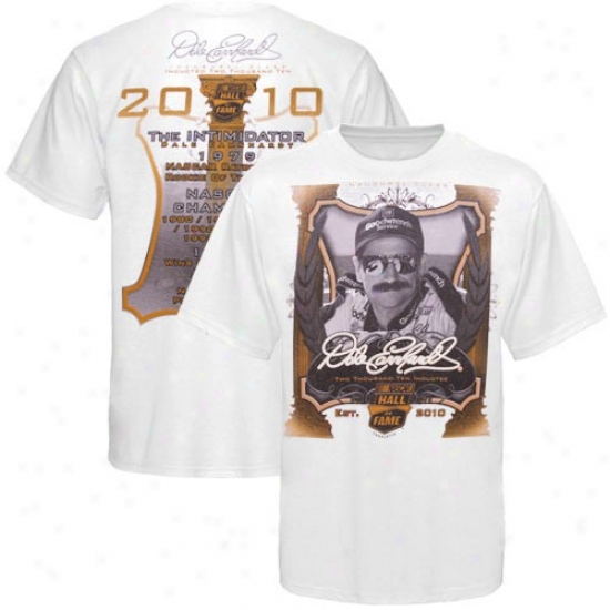 Dale Earnhardt Apparel: #3 Dale Earnhardt White Large room Of Fame T-shirt