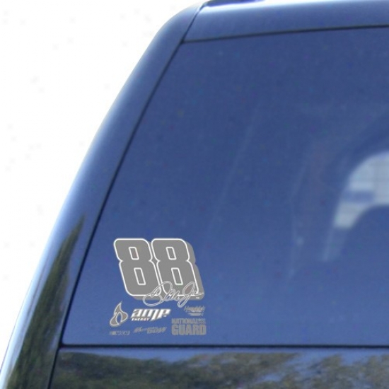 Dale Earnhardt Jr. 8x8 White Decal Logo