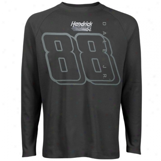 Dale Earnhardt Jr. T-shirt : #88 Dale Earnhardt Jr. Black Thermal Long Sleeve T-shirt