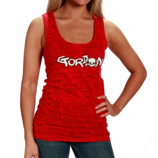 Jeff Gordon T Shirt : #24 Jeff Gordon Ladies Red Speed Tank Top
